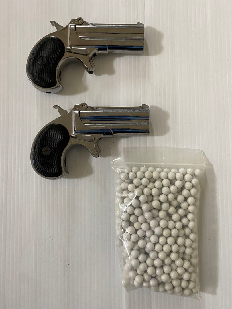 マルシン ガスガン デリンジャー ハンドガン ミリタリー シルバー 銃 2丁