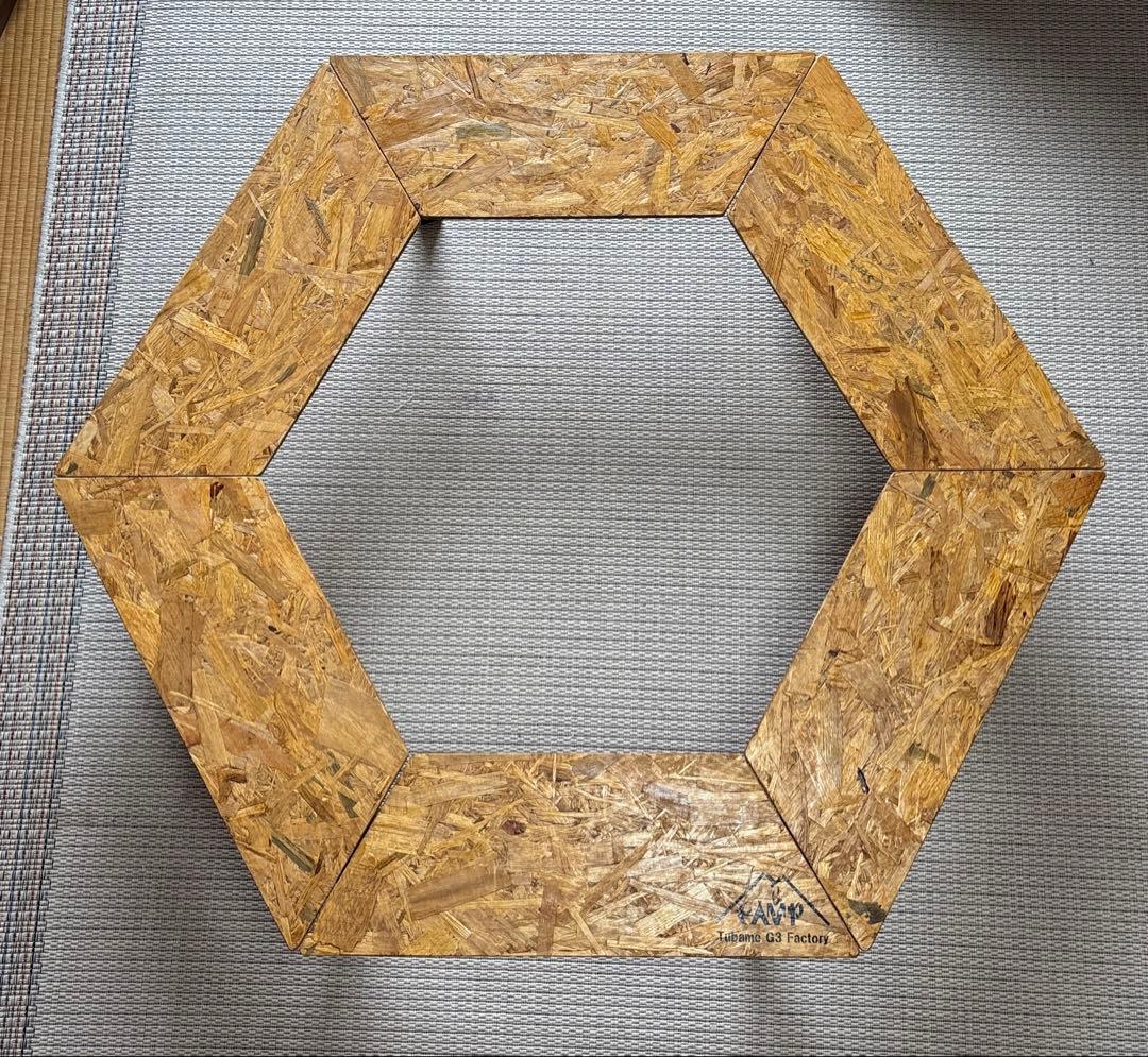 ゆずゆ出品　ヘキサテーブル65センターテーブル付き　チーク
