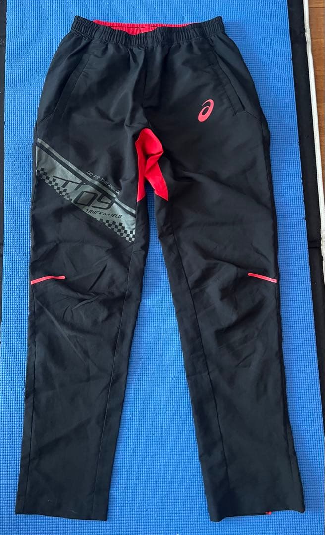 ASICS ジャージ上下セット ウィンドブレーカー グレー/ブラック/レッドL
