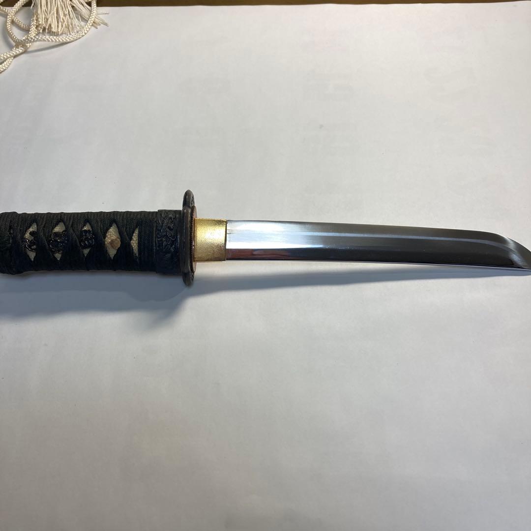御守り刀(模造刀)黒呂鞘の房紐袋付き