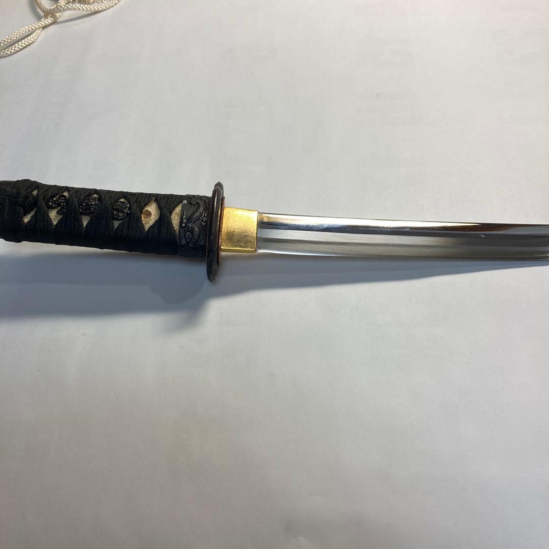 御守り刀(模造刀)黒呂鞘の房紐袋付き