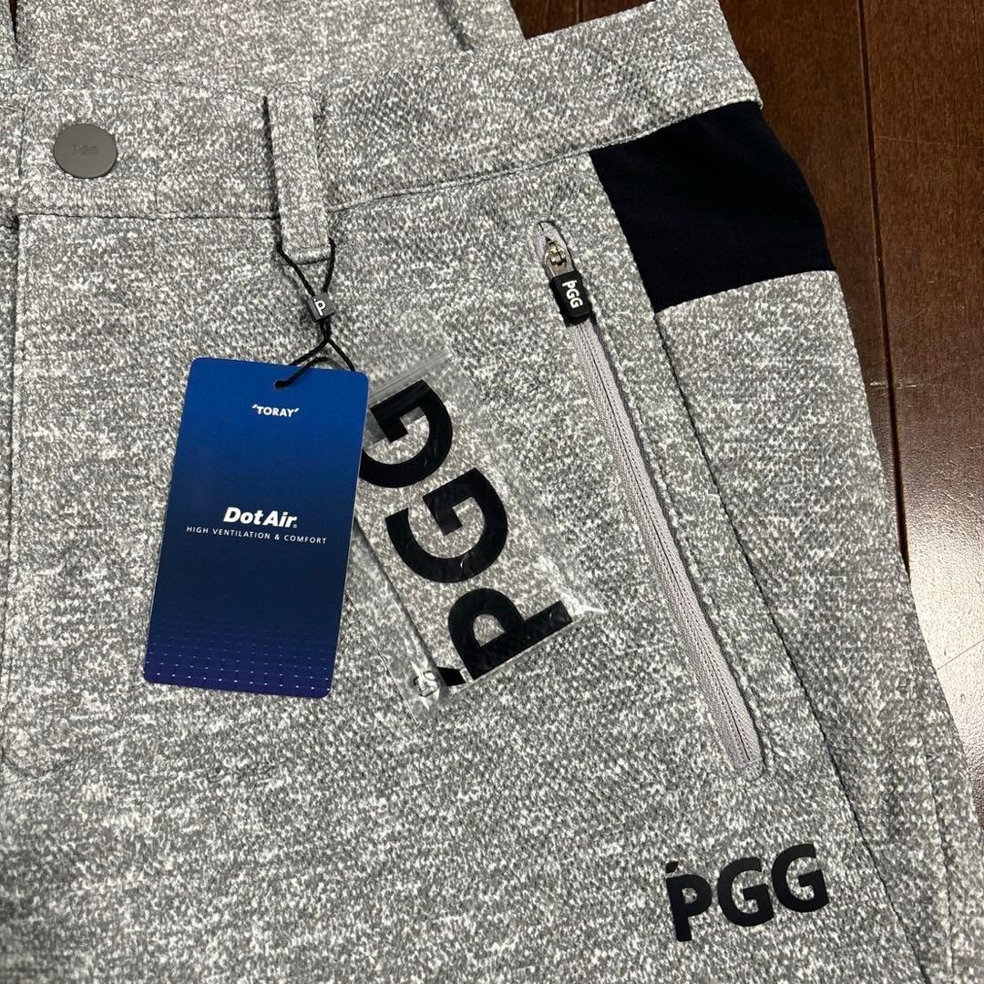 パーリーゲイツPGGダブルラッセル杢グレー＆ロゴパンツサイズ4