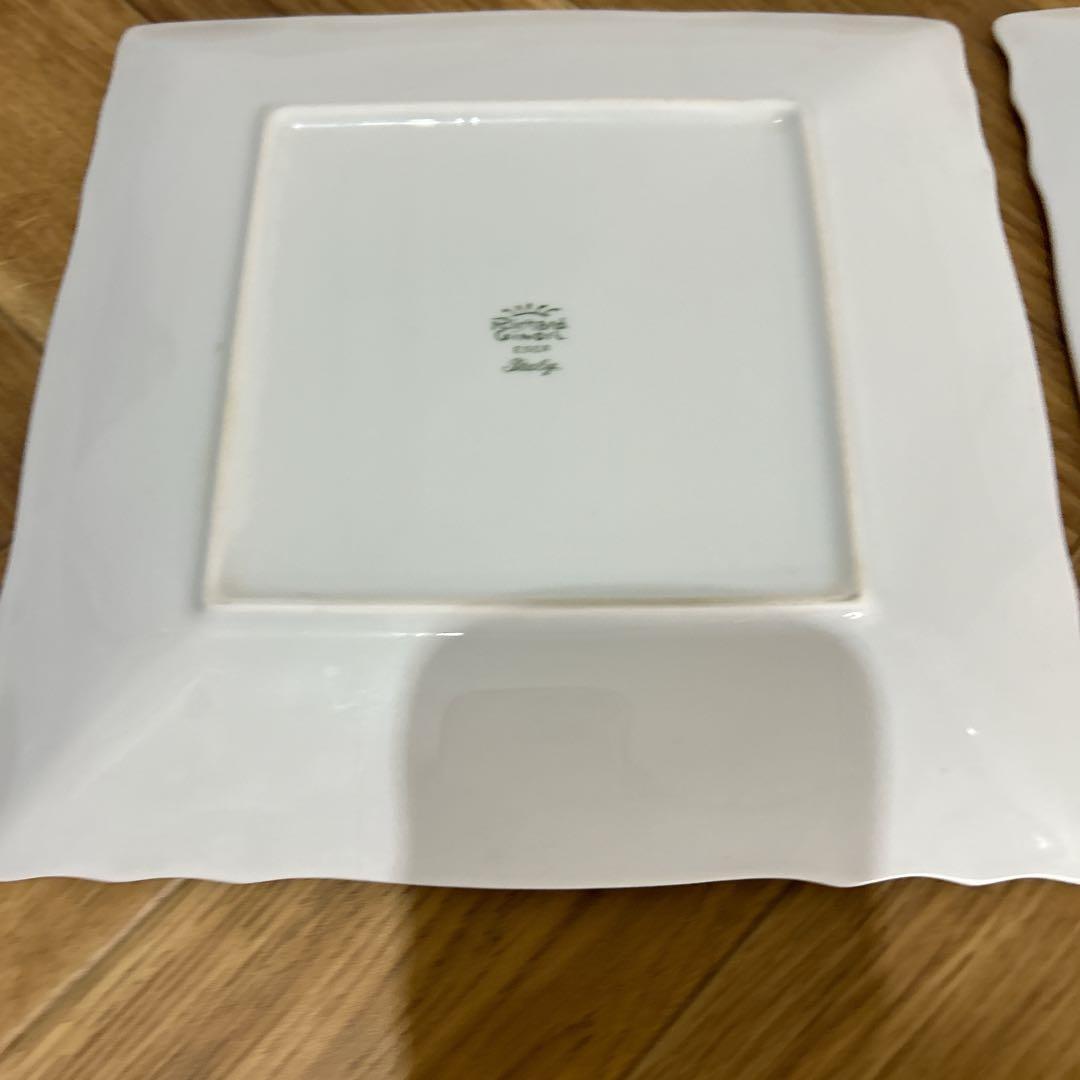 リチャードジノリ ベッキオホワイト スクエアプレート　2枚セット　22cm