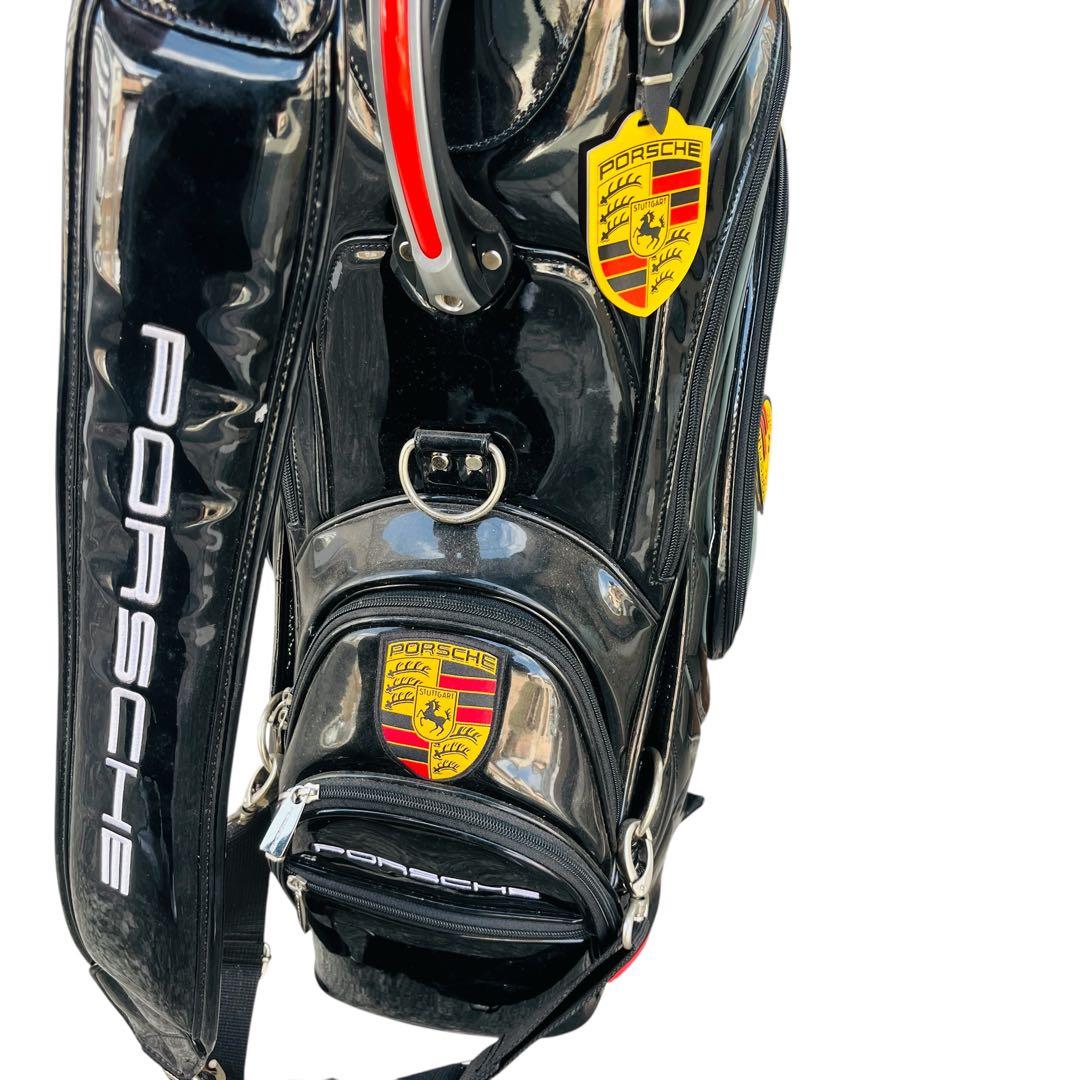 Porsche ブラック キャディバッグ　エナメル