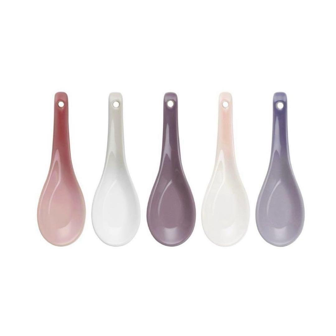 ♡ルクルーゼ　レンゲ　5本セット　チャイニーズ　スプーン　新品未使用　ローズ