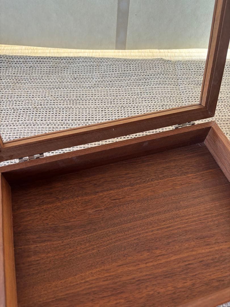 ウォルナット　ガラスケース　アクセサリーケース　小物入れ　2個セット