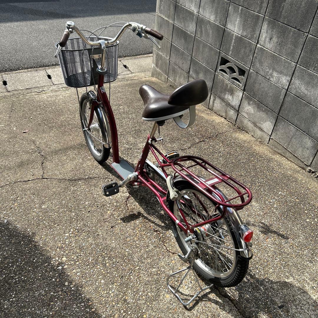 シニア向け自転車　こげーる　赤色 前面バスケット付き