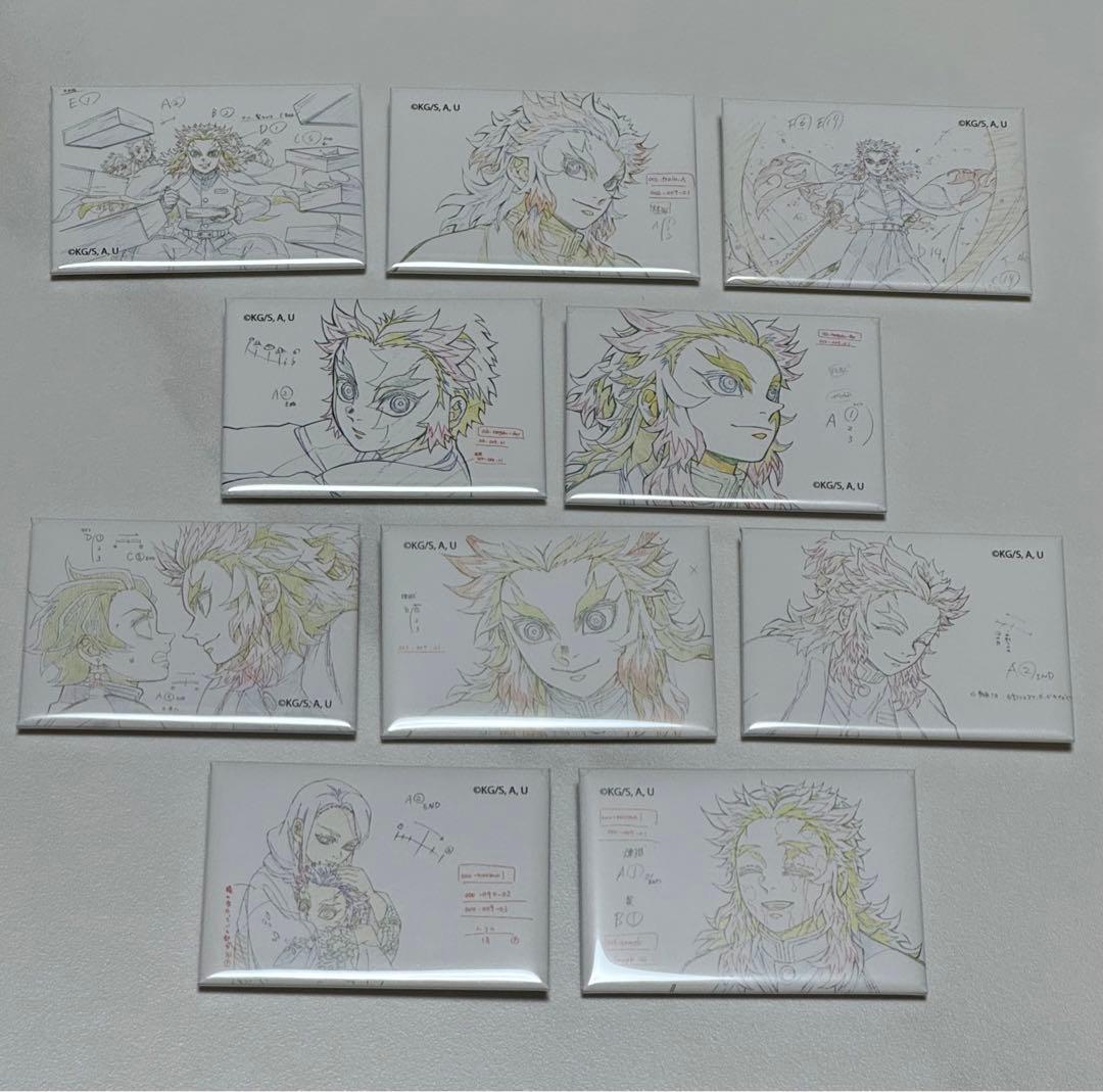 鬼滅の刃　無限列車編　原画コレクションスクエア缶バッジ　コンプリートセット