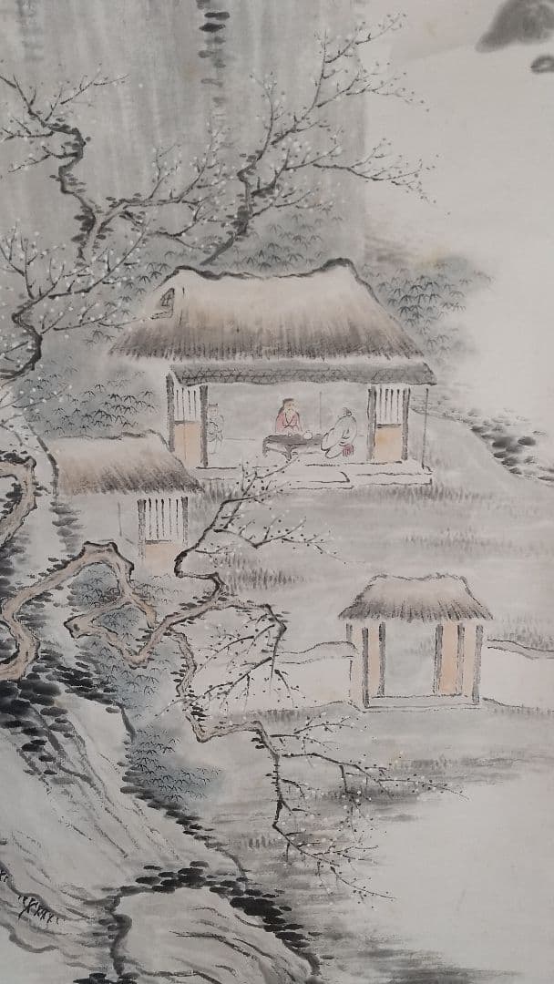 楳華書◯ 山水 掛軸