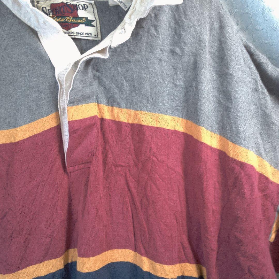 SPORTSHOP ラガーシャツ XL 古着 穴