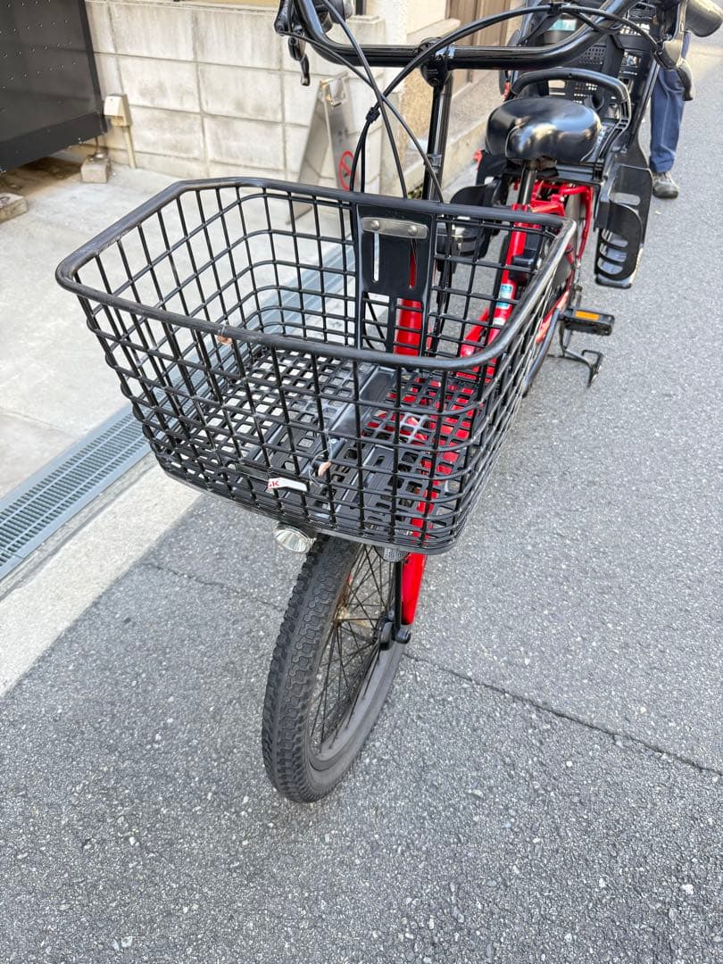 大阪府　子供乗せ　パナソニック 電動アシスト自転車 赤 チャイルドシート付き