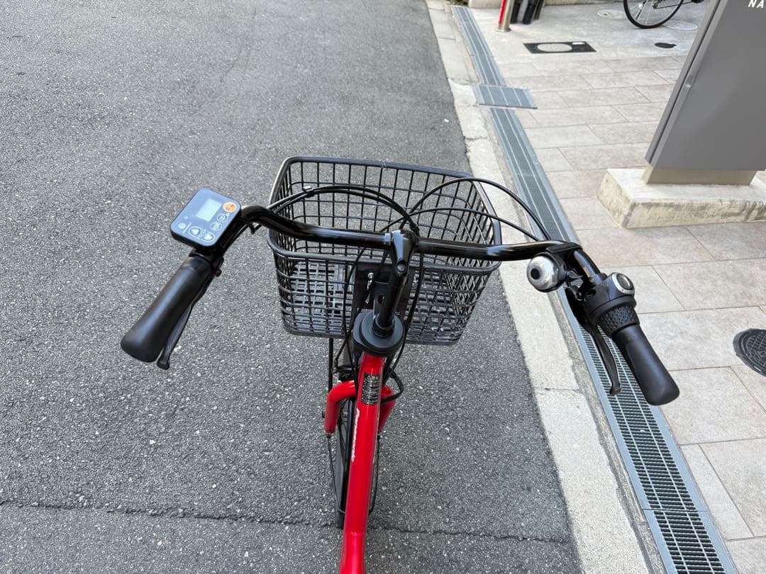 大阪府　子供乗せ　パナソニック 電動アシスト自転車 赤 チャイルドシート付き