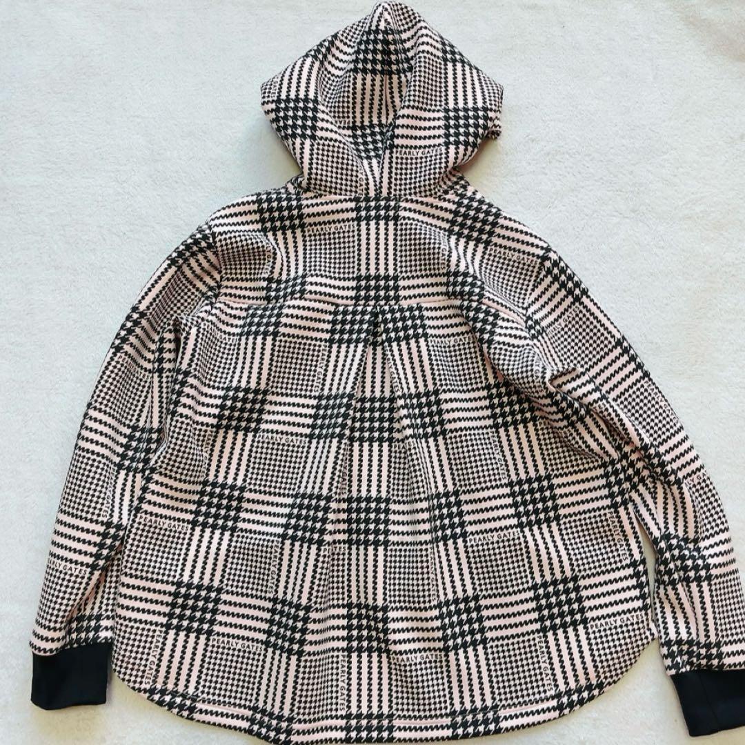 極美品　近年モデル　パーリーゲイツ　セットアップ　千鳥　パーカー　パンツ　ピンク