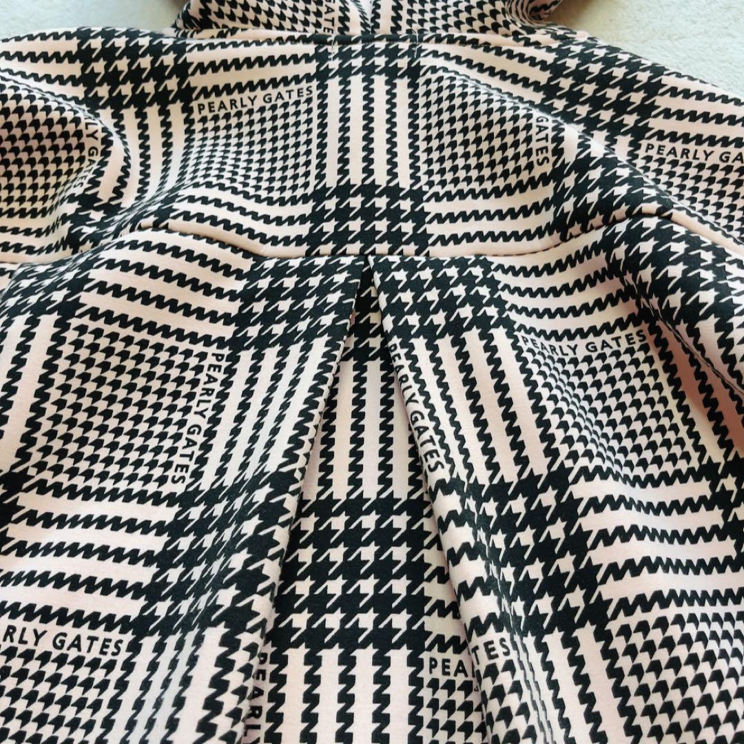 極美品　近年モデル　パーリーゲイツ　セットアップ　千鳥　パーカー　パンツ　ピンク