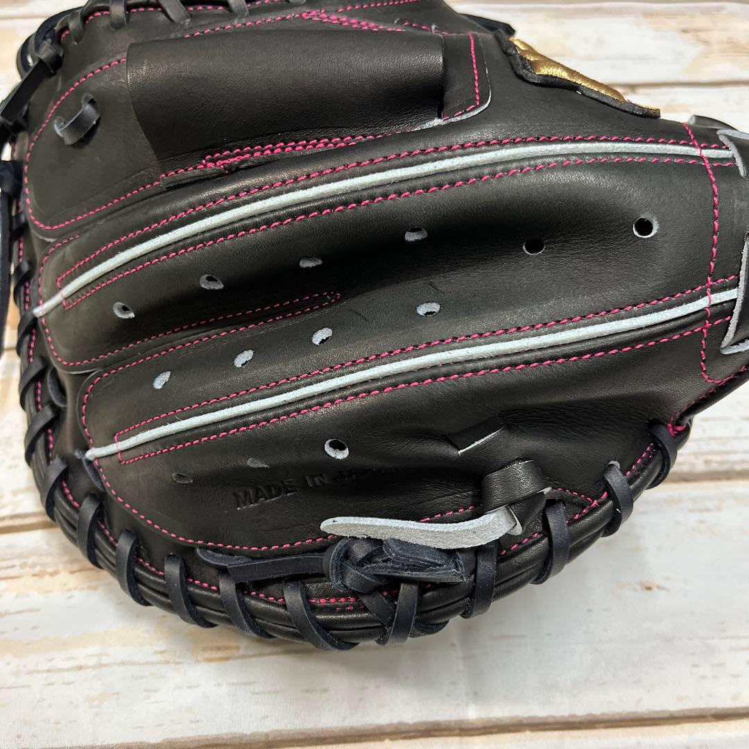 ザナックス  軟式野球キャッチャーミット 右投用 黒×ピンクステッチ　 新品