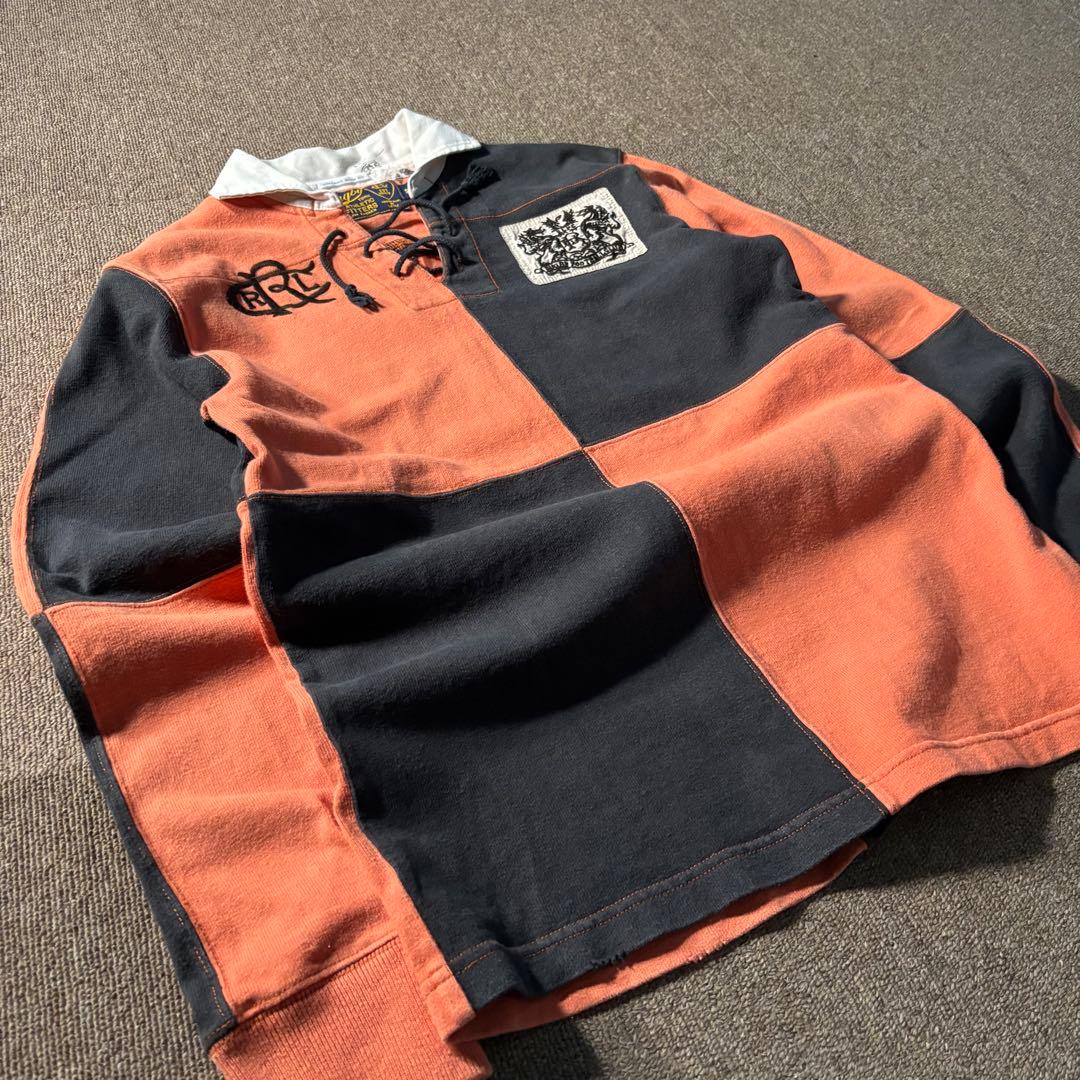 RUGBY RALPH LAUREN ボーダー S ラガーシャツ レースアップ