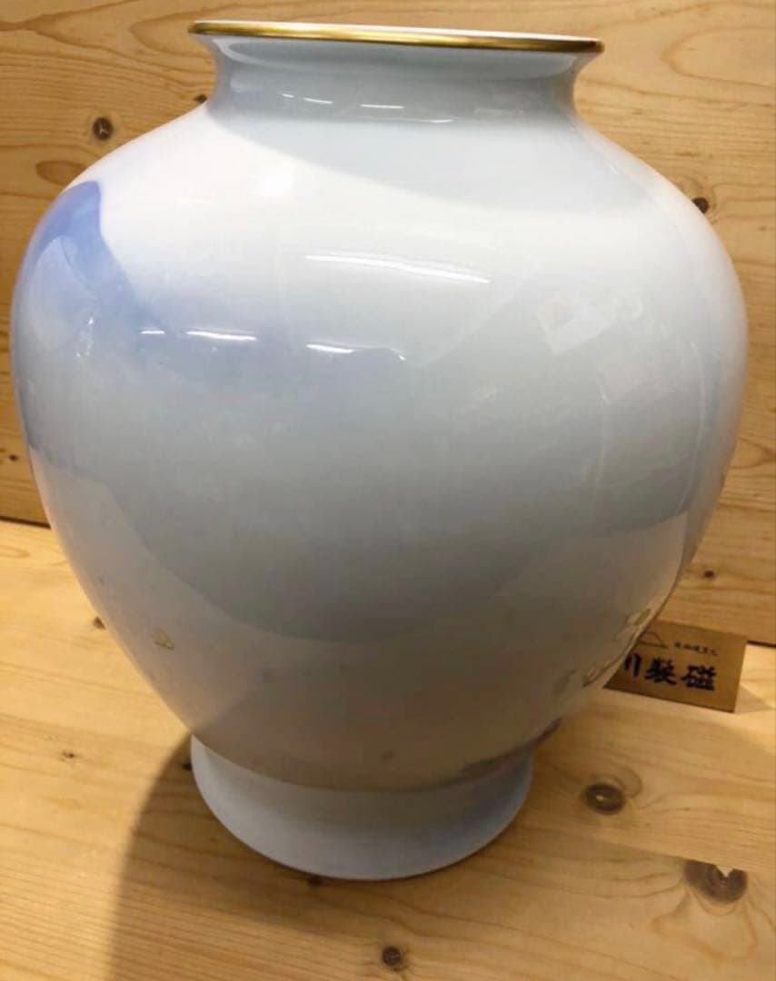 未使用/特価❕深川製磁/オールド深川/孔雀/花瓶/1点　花入/壷/大花瓶