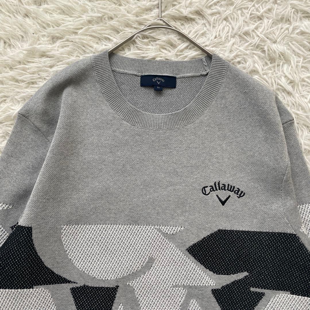 美品　Callaway 刺繍　長袖　ニット　セーター　洗える