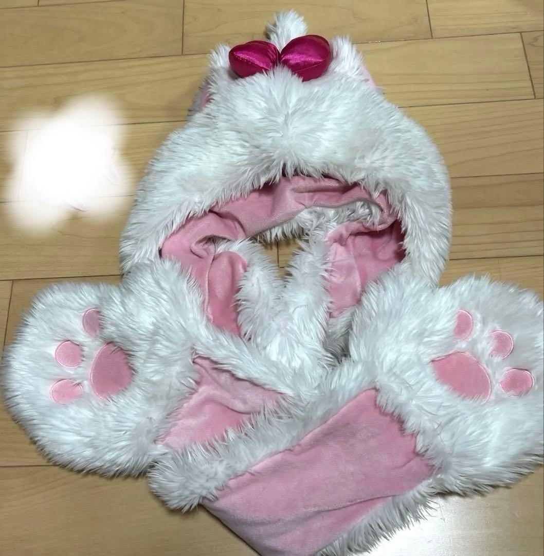 ヘアピン付き‼️ディズニー マリーちゃん マフラーキャップ
