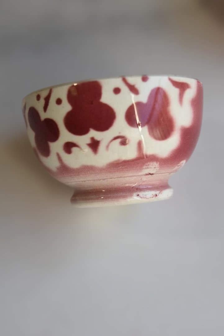 美品おままごと　6.5㎝　花カフェオレボウル　フランスアンティーク