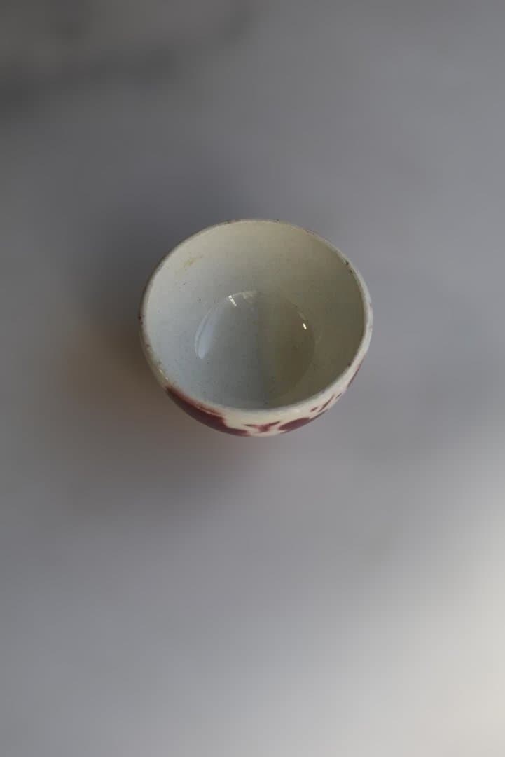 美品おままごと　6.5㎝　花カフェオレボウル　フランスアンティーク