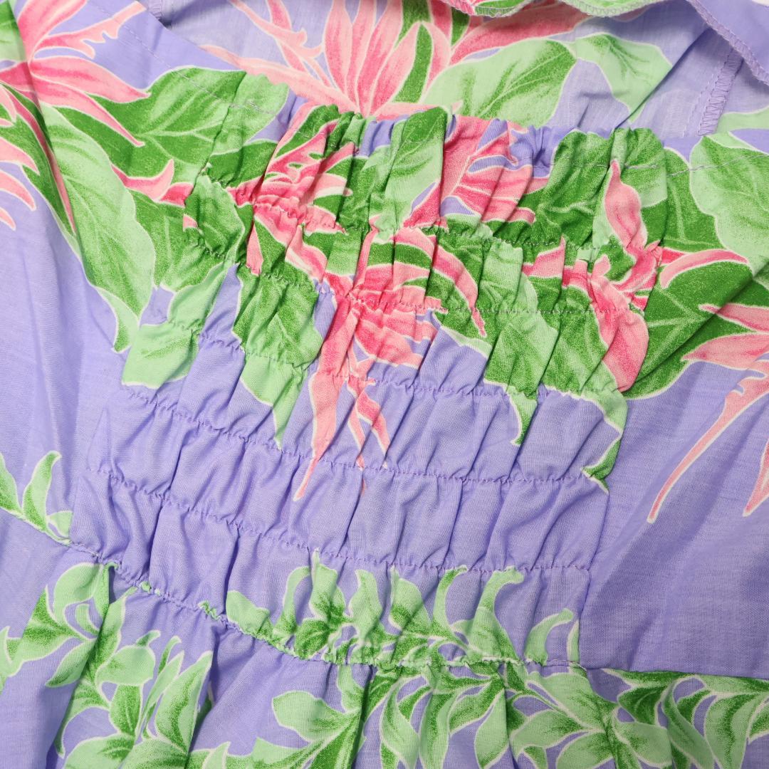 【フラダンス衣装】パープル Maunaloa ワンピース ドレス シャツ セット