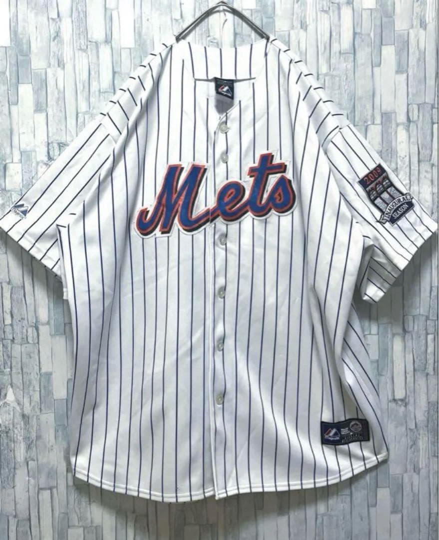 マジェスティック デビッドライト メッツ ユニフォーム ベースボールシャツ XL