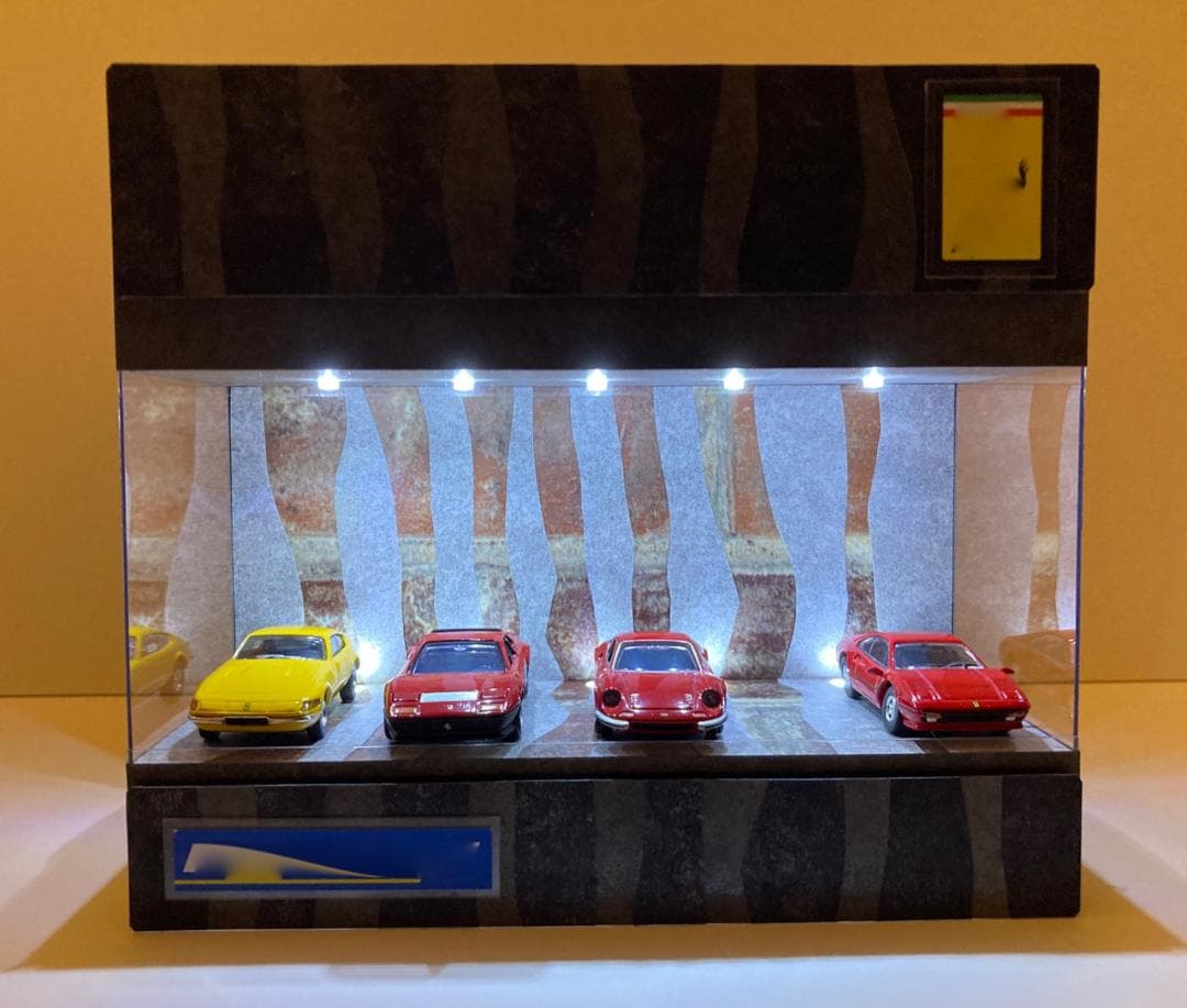 1/64仕様・退廃的・ディスプレーBOX /白色LED照明10灯・ネオガレージ