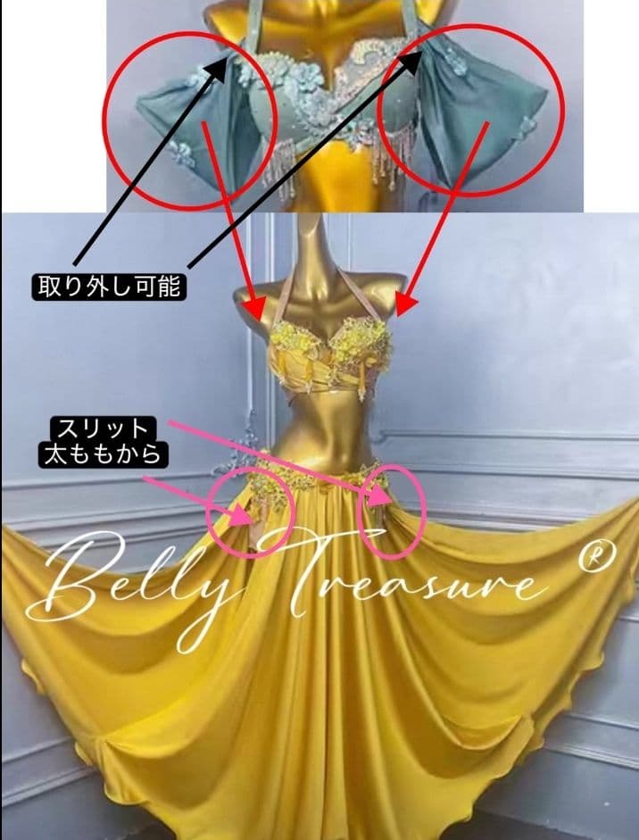 ベリーダンス コスチューム 取り外し可能なアーム付