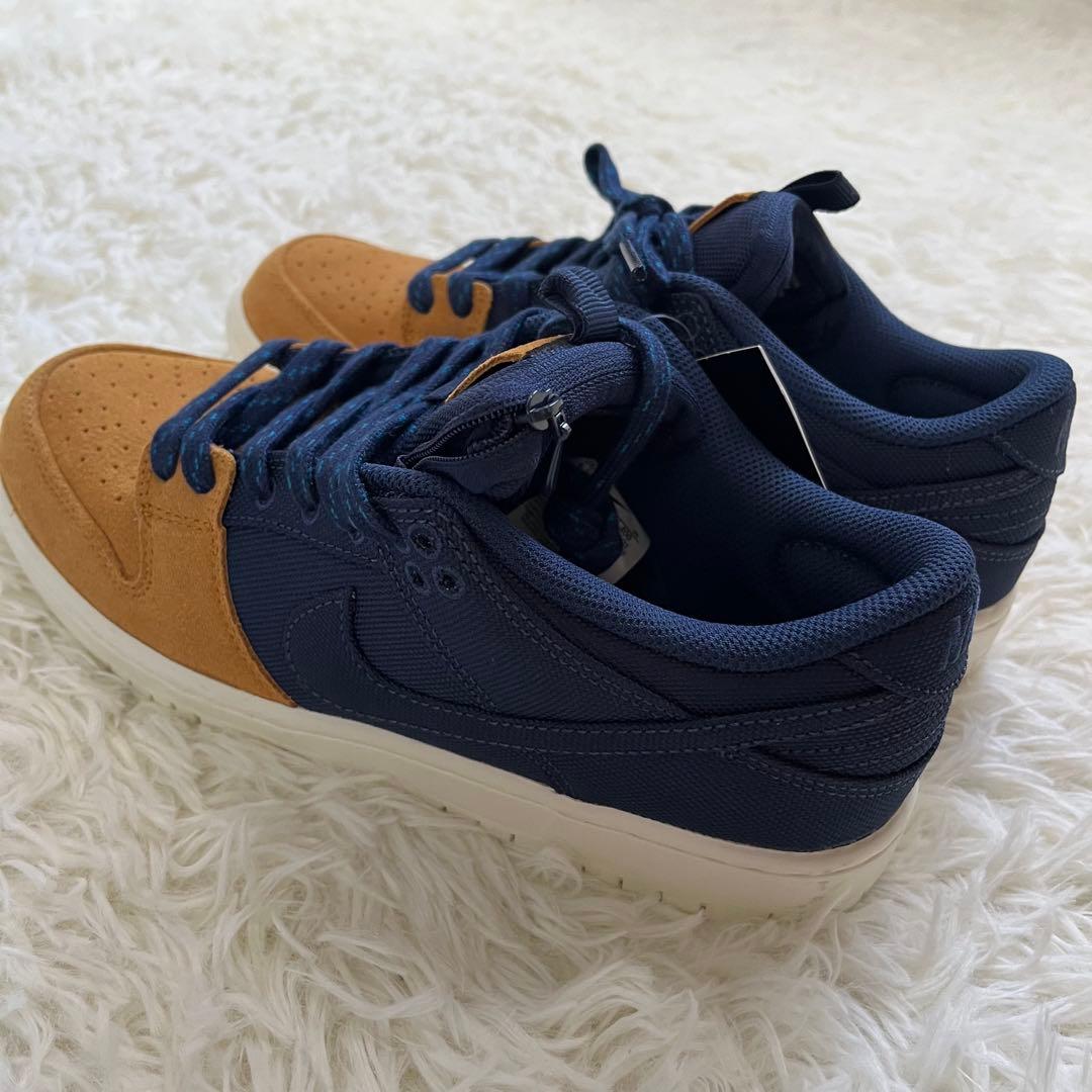 タグ付き美品/ Nike DUNK LOW PRO ネイビー/ブラウン 24.5