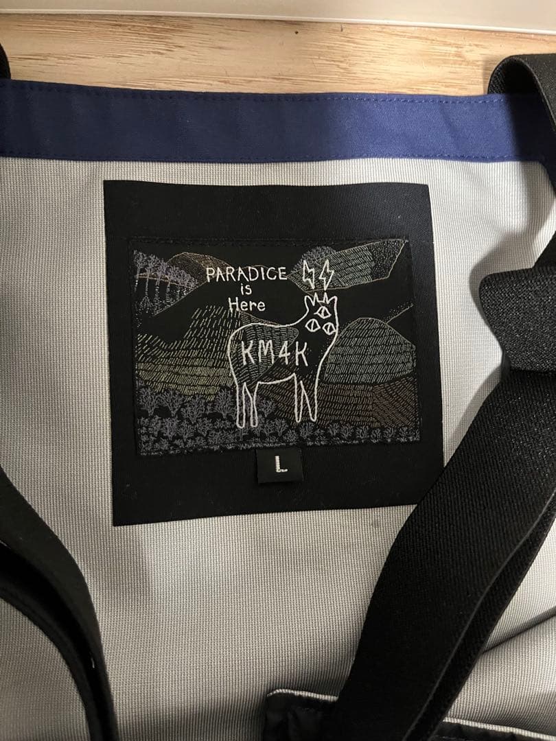 【値下げ済】km4k PARADICE BIB PANTS4 ダークネイビー L