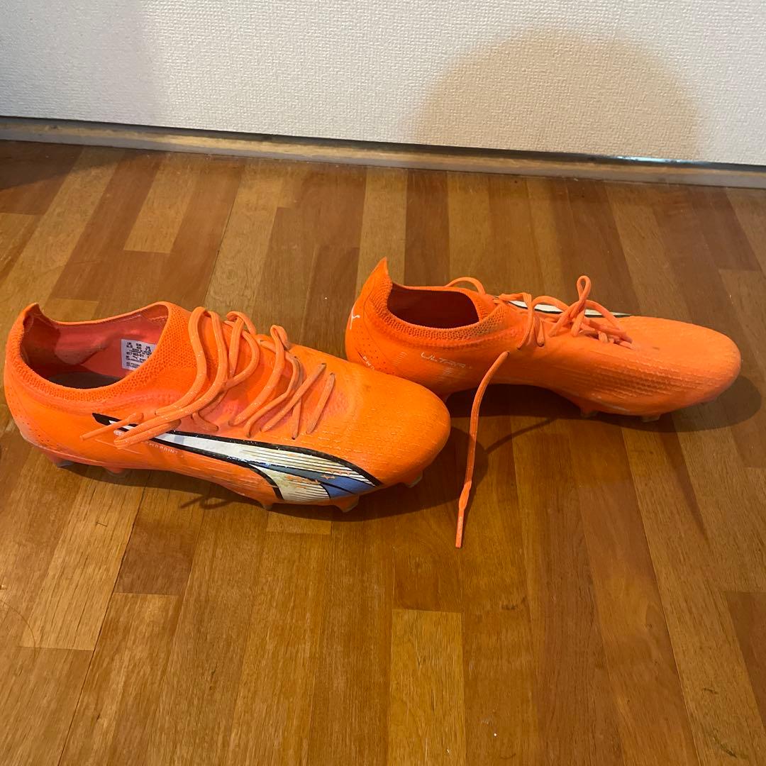 PUMA ULTRA アルティメット　オレンジ スパイクシューズ　25.5