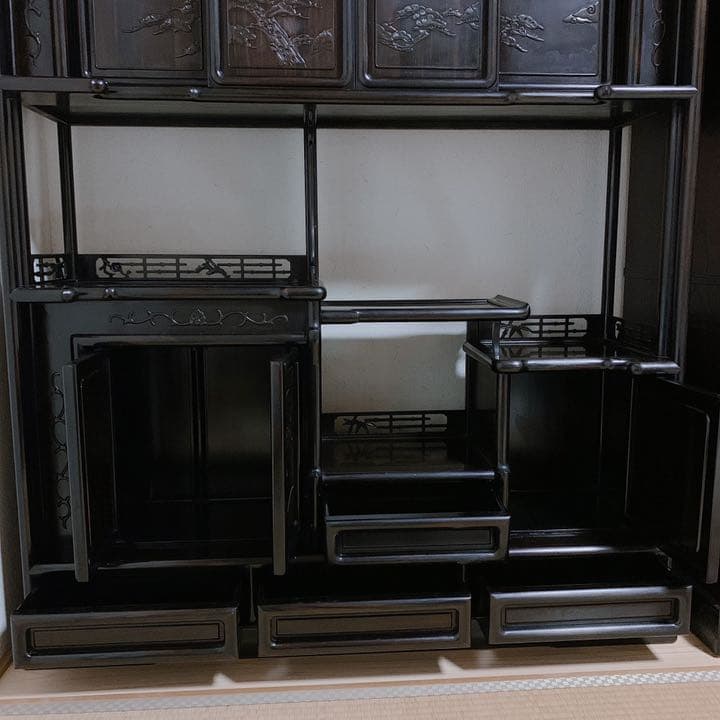 黒檀　飾り棚　レトロ　和室