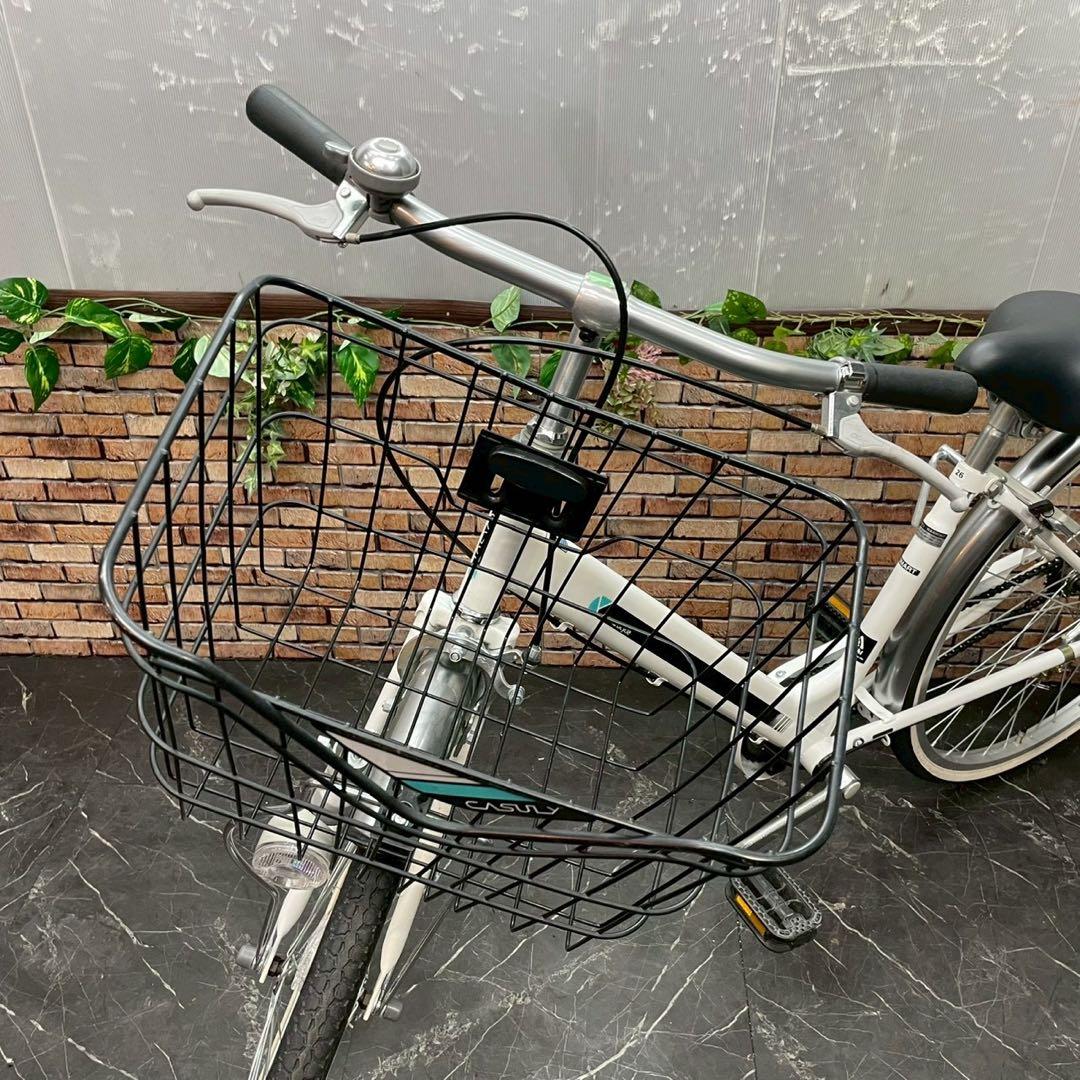【129】一般車 シティー車 colorful bicycle ホワイト