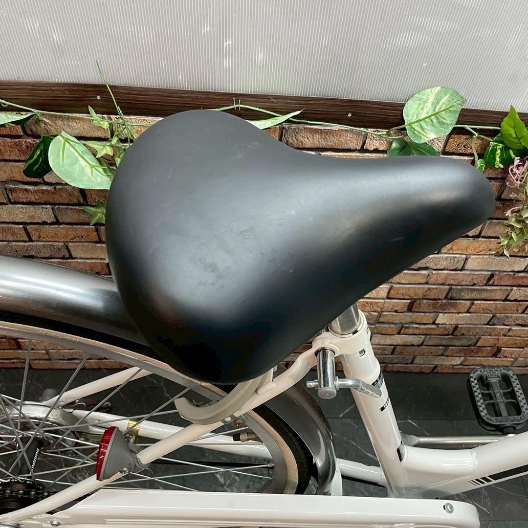 【129】一般車 シティー車 colorful bicycle ホワイト