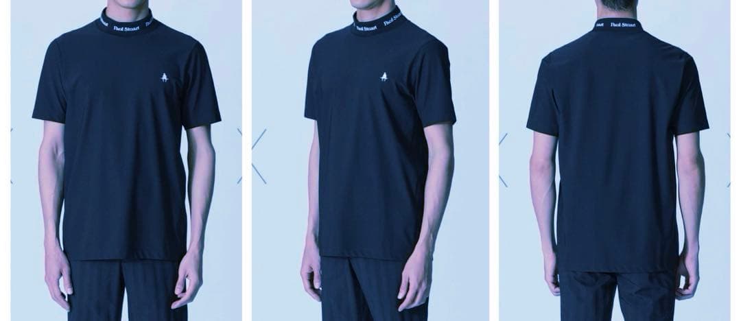 新品★Paul Stuart ゴルフ　モックネック半袖Tシャツ ネイビー　L