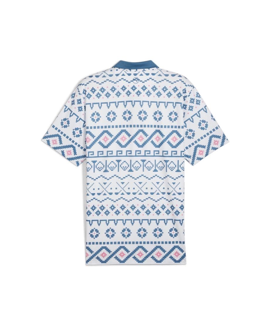 新品プーマゴルフ FAIR ISLE プリント 半袖 ポロシャツ　ゴルフシャツL