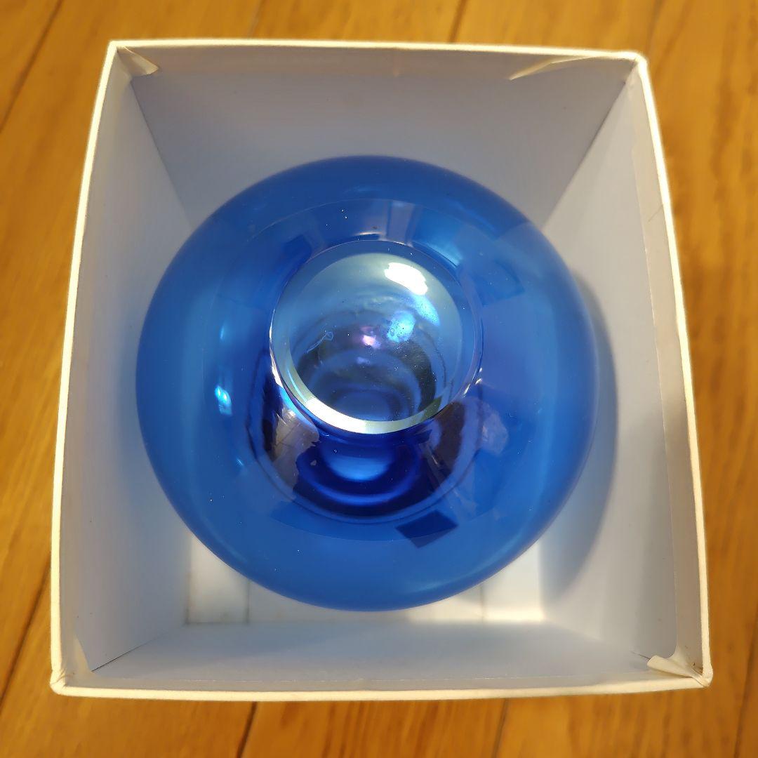 KAGAMI CRYSTAL 青色花瓶　ガラス　花入れ
