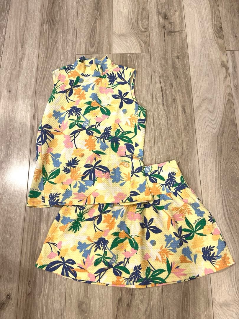 【超美品】パーリーゲイツ　上下セット　レディース　　夏物ゴルフウエア