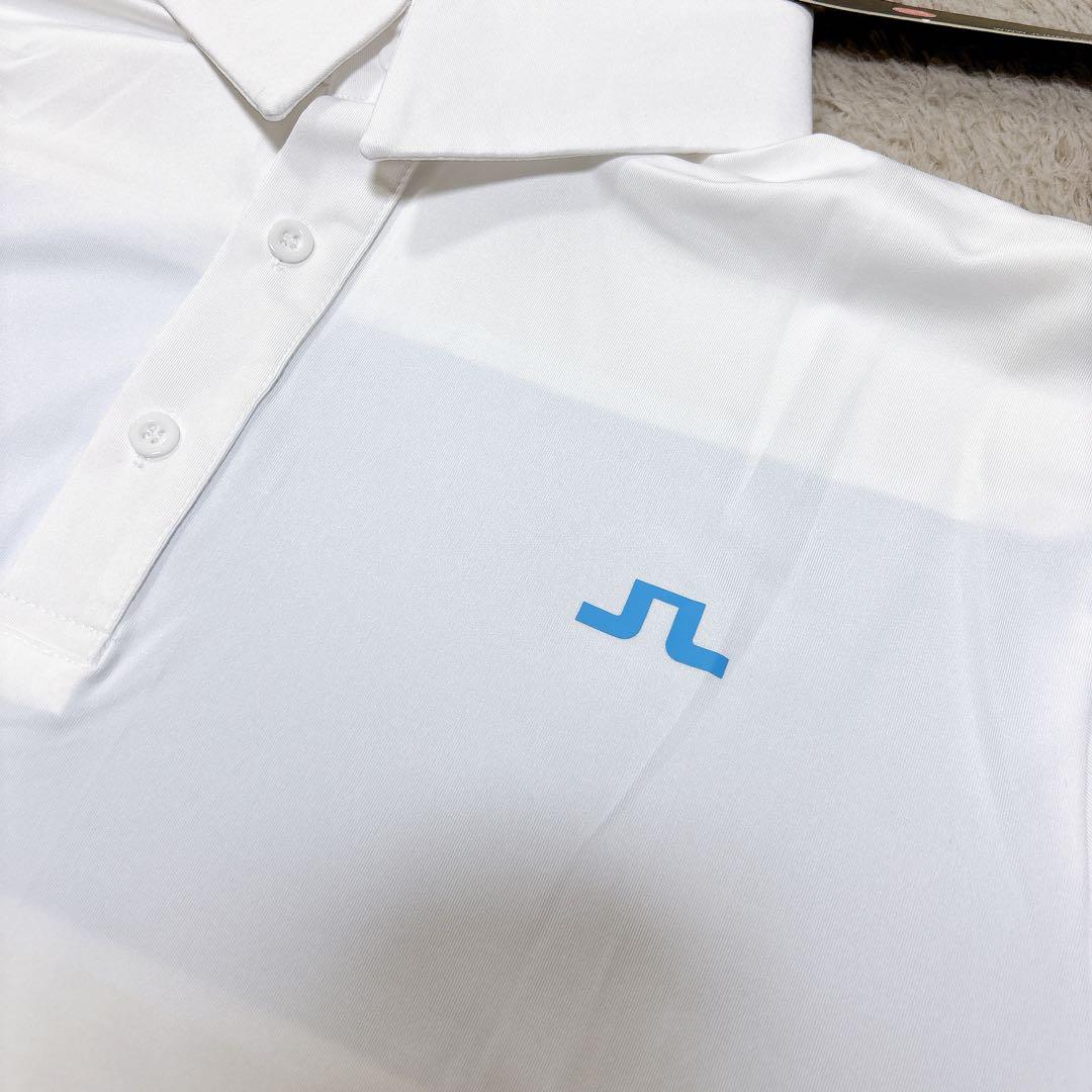 新品✨ J.LINDBERG ゴルフ メンズ ポロシャツ 2XL 白 水色