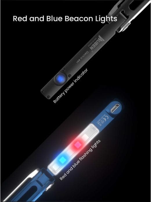 WUBEN E61 Black USB充電式LEDペンライト多機能戦術ライト