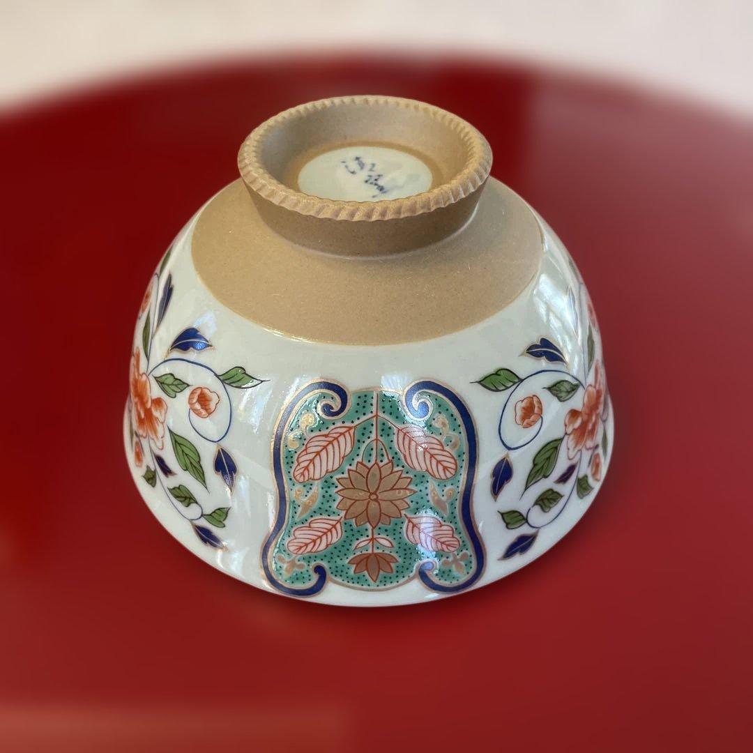有田焼 南蛮絵変わり古伊万里 吉祥紋高級飯椀 茶碗揃 ご飯茶碗 ５客　未使用品