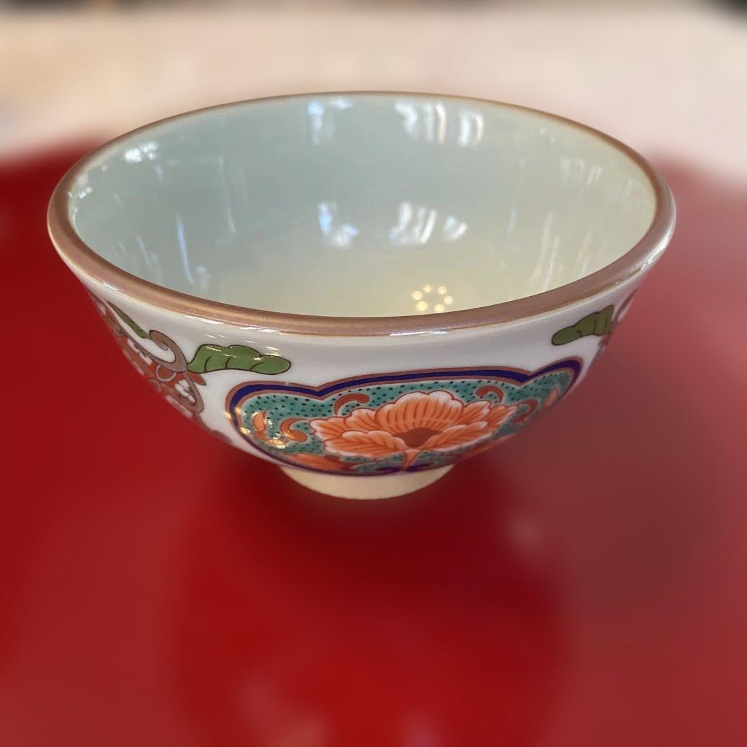 有田焼 南蛮絵変わり古伊万里 吉祥紋高級飯椀 茶碗揃 ご飯茶碗 ５客　未使用品