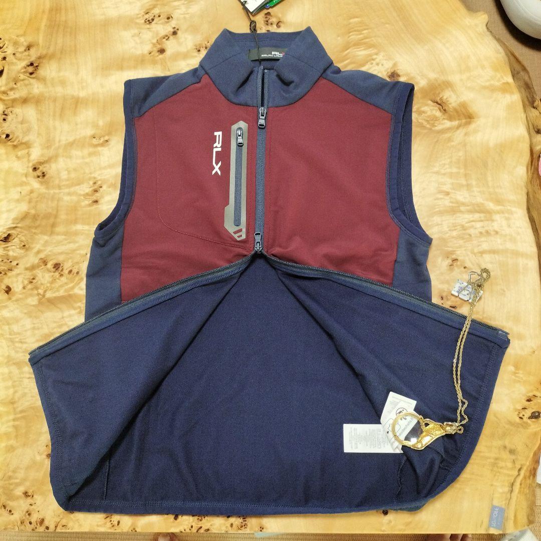 RLX Ralph Lauren フルジップ ベスト US XS ボルドー