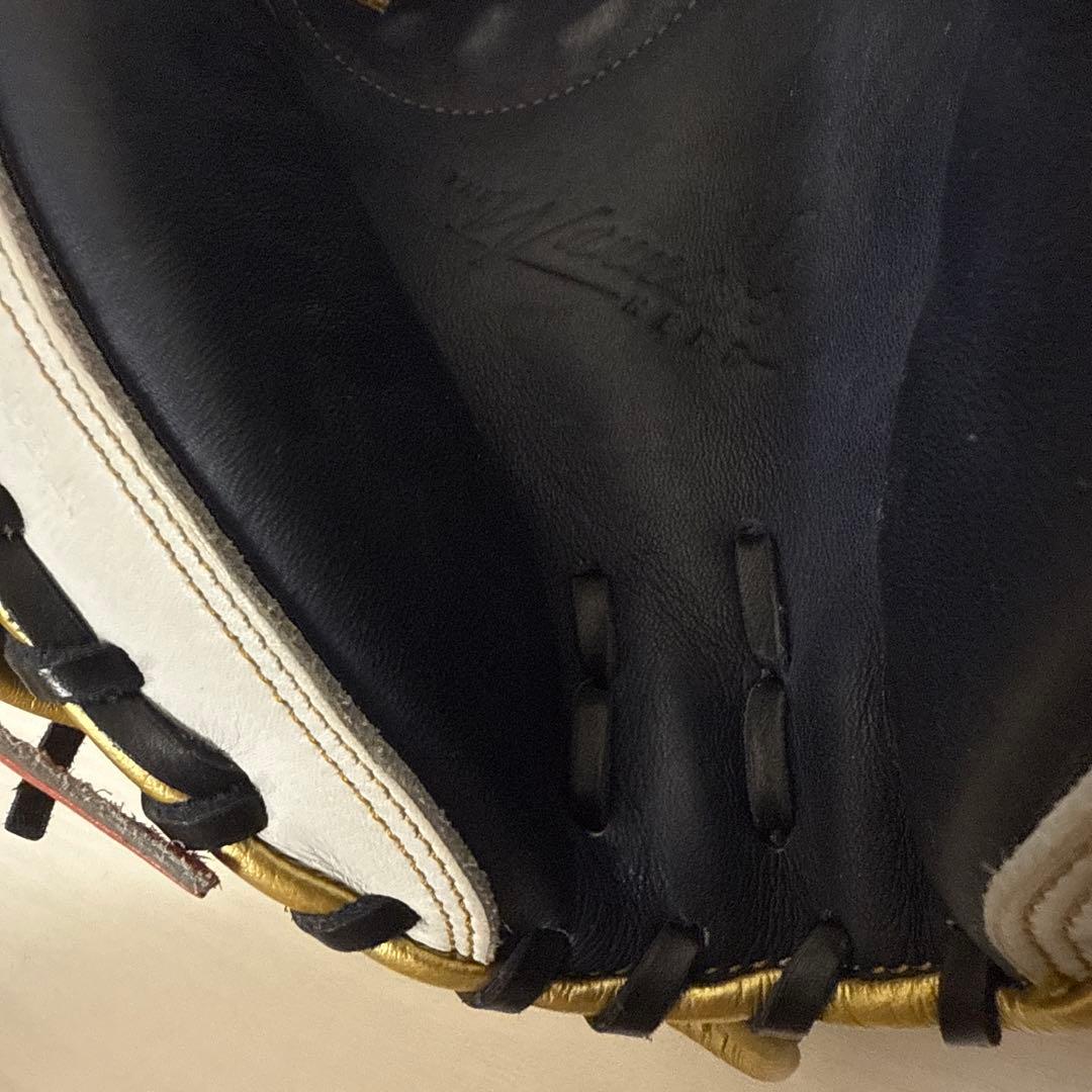 美品 金彩 激レア 40.Wilson軟式ミット オレンジ ネイビー ホワイト