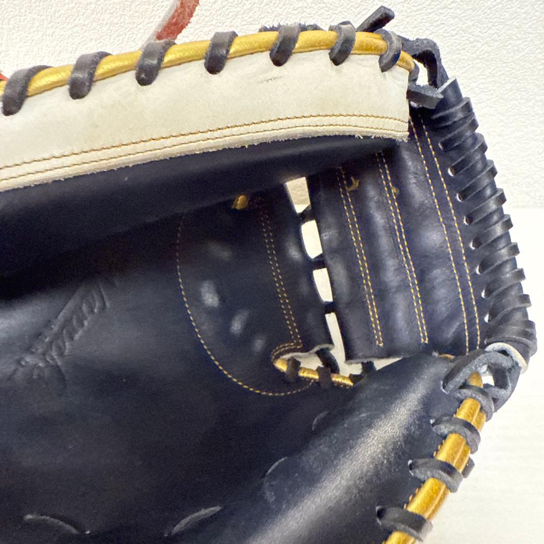 美品 金彩 激レア 40.Wilson軟式ミット オレンジ ネイビー ホワイト