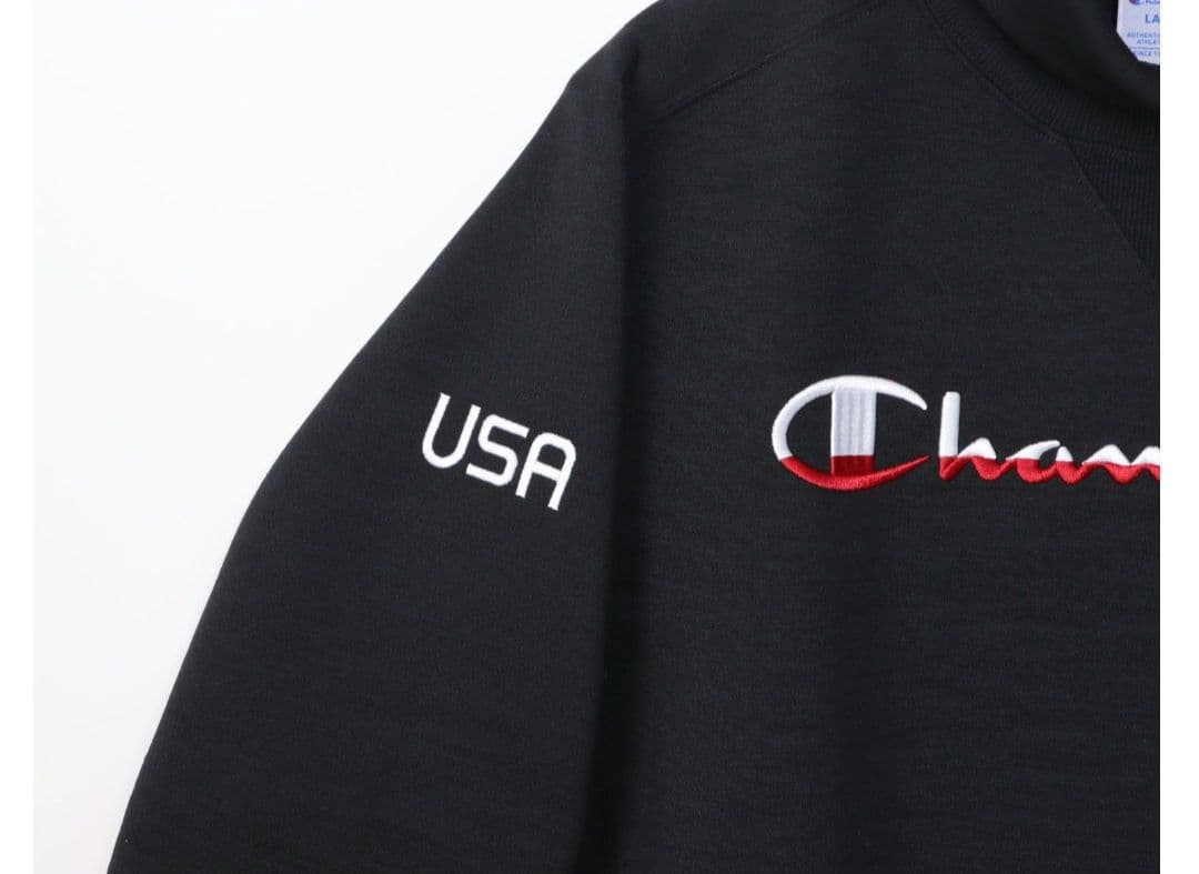 Champion テックウィーブ タートルネックスウェット XL 黒 ☆極美品☆