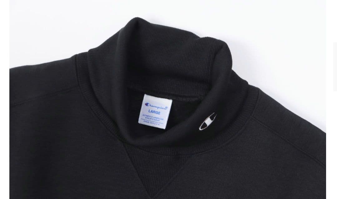 Champion テックウィーブ タートルネックスウェット XL 黒 ☆極美品☆
