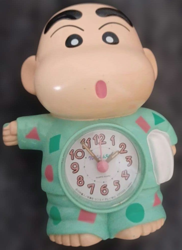 レトロ　クレヨンしんちゃん　音声目覚まし時計　ぬいぐるみ大　ポーチ　当時物