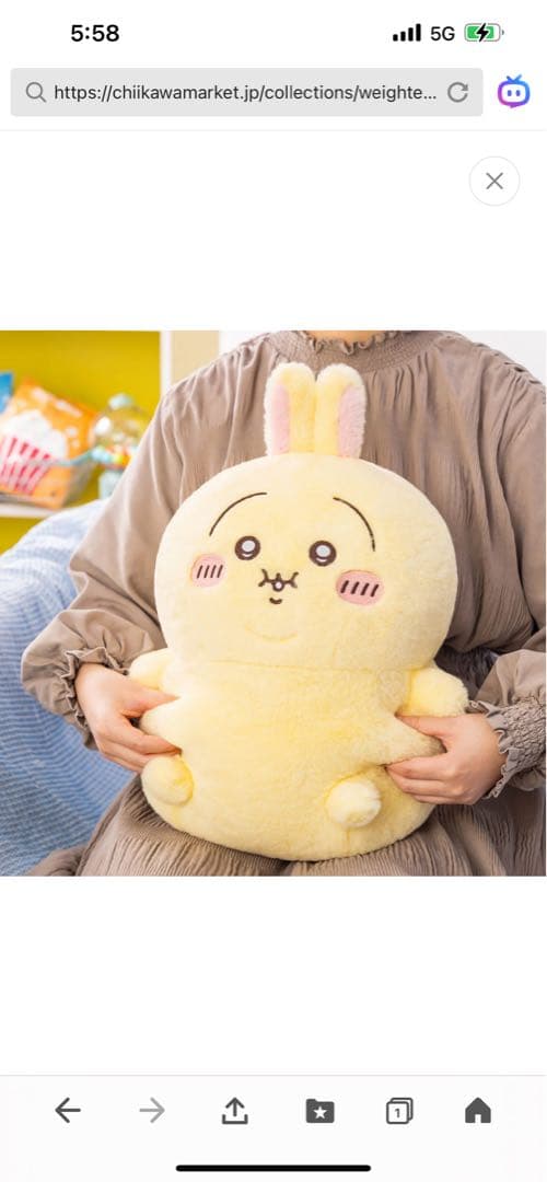 うさぎ　重め！ぼっちゃり抱っこぬいぐるみ　ちいかわ　ぽっちゃり④